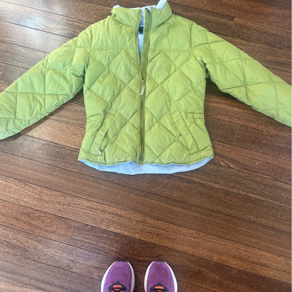 Lands End light  green winter coat with blue lining